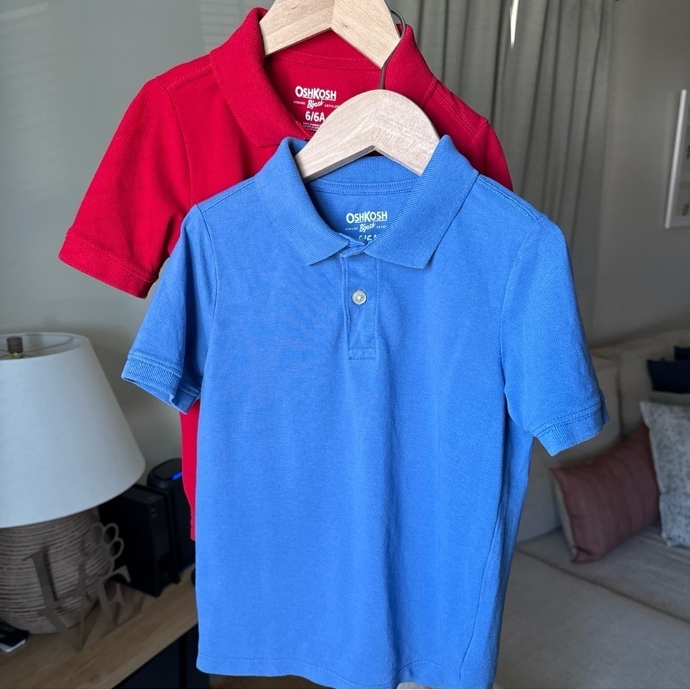 Oshkosh B’Gosh Boy’s 2 Polos Bundle Red/Blue Size 6/6A - Picture 3 of 10